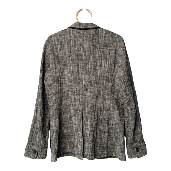Anthropologie Cartonnier Levine Knit Blazer Black White Tweed Knit Size 10 - Picture 3 of 16